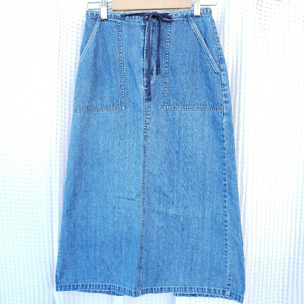 Eddie Bauer Midi jean skirt size Petite 2